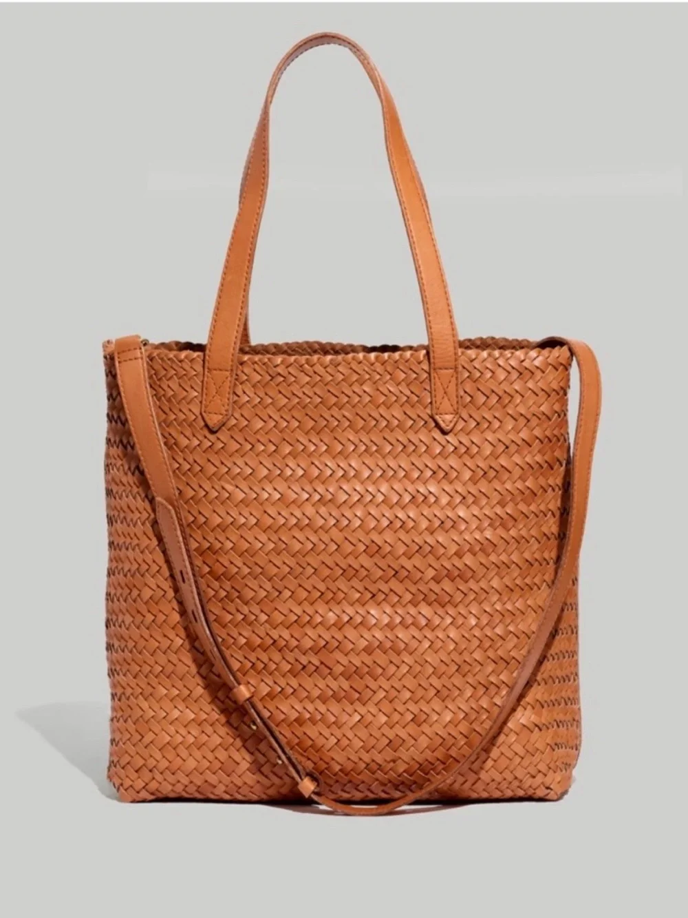 Madewell Tan Woven Leather Shoulder Bag